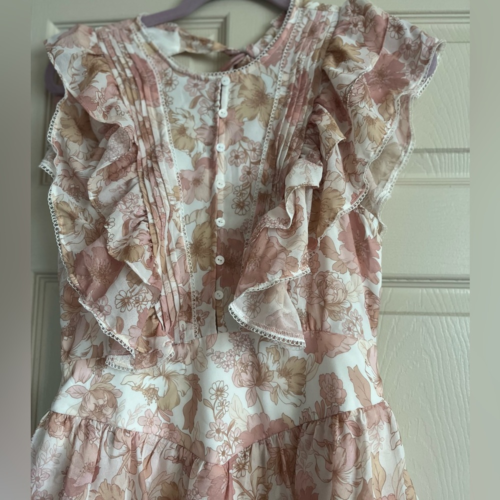 Ever New Conscious Floral Print Ruffle Trim Mini Dress Women’s Size 4 - Picture 8 of 16
